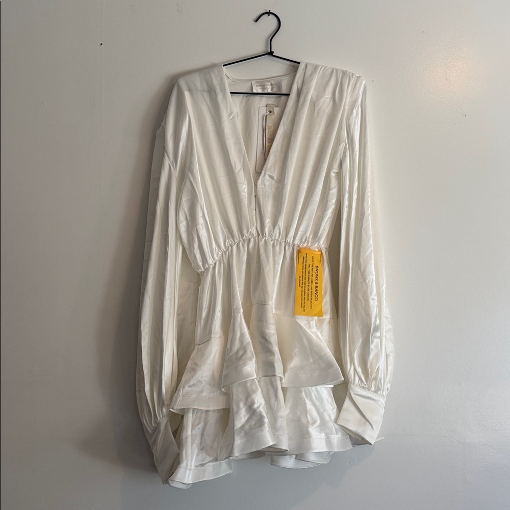 Bronx and Banco Bedouin Mini Dress in White size medium - Picture 4 of 9